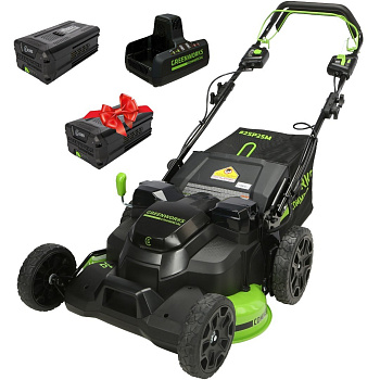 Газонокосилка аккумуляторная Greenworks TwinForce, 82V, 61 см,  с АКБ 5 Ач и ЗУ