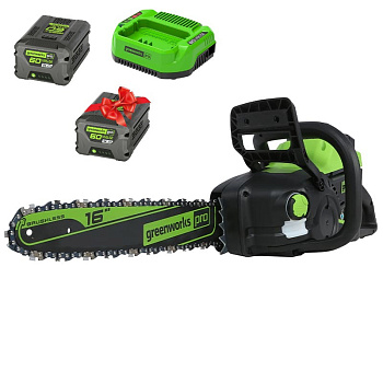 Цепная пила аккумуляторная Greenworks GD60CS25 2008907, 60V с АКБ 5 Ач и ЗУ