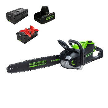 Цепная пила аккумуляторная Greenworks GD82CS51, 82V,  с АКБ 5 Ач и ЗУ