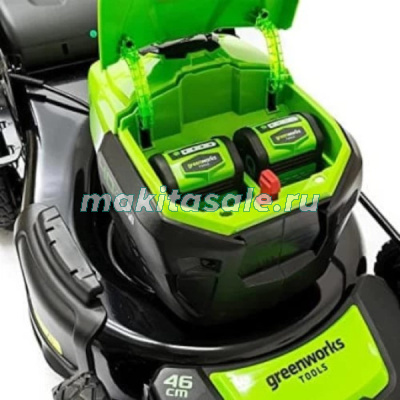 Газонокосилка аккумуляторная Greenworks GD40LM46SP, 40V, 46см, самоходная, c 1хАКБ 8 Ач и ЗУ