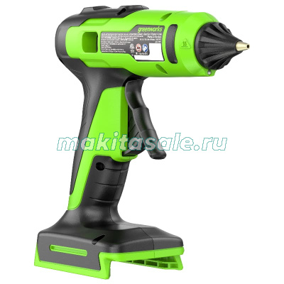 Пистолет клеевой аккумуляторный Greenworks G24GLG, 24V, 11 мм, без АКБ и ЗУ.