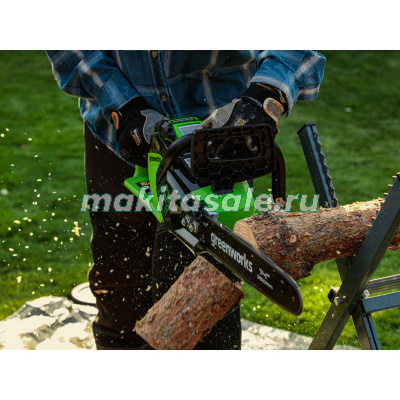 Цепная пила аккумуляторная GreenWorks  GD40CS15, 40V, 35 см, до 1,5 КВТ, с АКБ 2АЧ и ЗУ